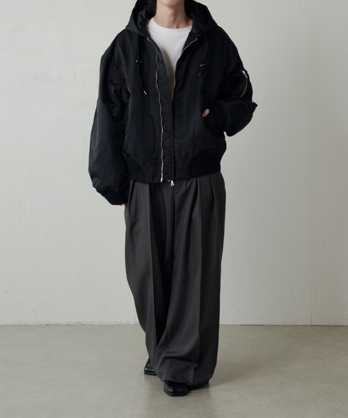 Lui's（ルイス）の「フーデッドボンバーブルゾン（ブルゾン・メンズ・ブラック/ダークグリーン・M/S）」の16枚目の写真