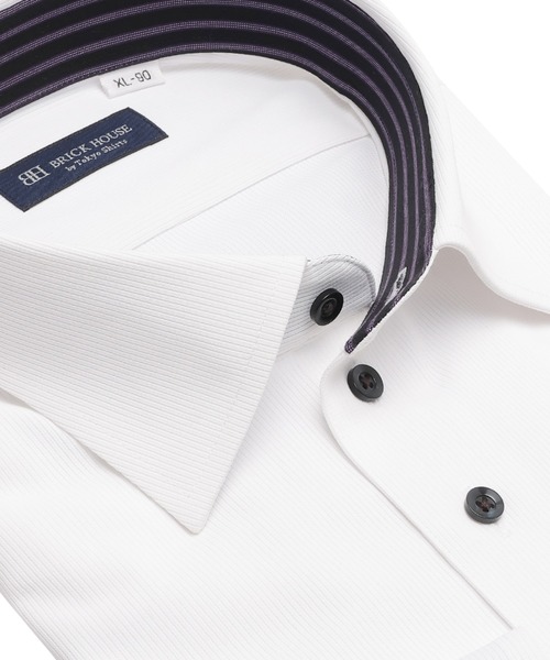 TOKYO SHIRTS(トウキョウシャツ)の「形態安定ノンアイロン ワイド 長袖ストレッチビジネスワイシャツ(大きいサイズ・長いサイズ)(ビジネスシャツ・メンズ・ホワイト・首回り39cm-裄丈88cm/首回り41cm-裄丈90cm/首回り42cm-裄丈90cm/首回り43cm-裄丈90cm/首回り45cm-裄丈82cm/首回り45cm-裄丈86cm/首回り45cm-裄丈90cm/首回り47cm-裄丈86cm/首回り47cm-裄丈90cm)」の2枚目の写真