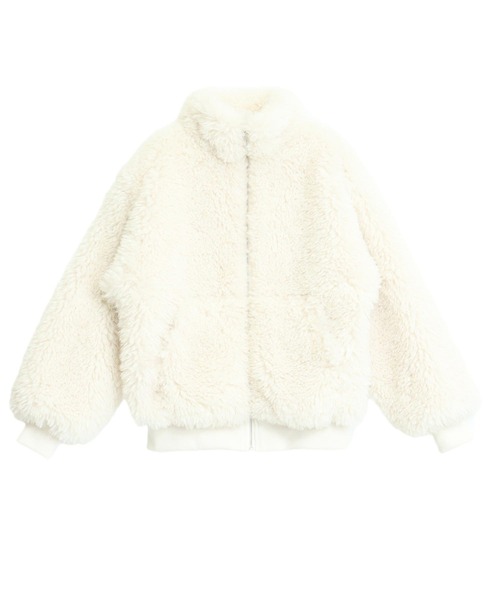 ANAP（アナップ）の「ボリューム プードル ファー ブルゾン コート（ブルゾン・レディース・アイボリー/ブラック・F）」の10枚目の写真