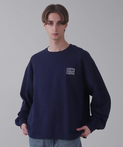 BROWNY（ブラウニー）の「BROWNY/【26年春夏新作】ショートドロストワンポイント刺繍プルオーバー（スウェット・メンズ・杢グレー/ブラック/ネイビー・LARGE/MEDIUM）」の3枚目の写真