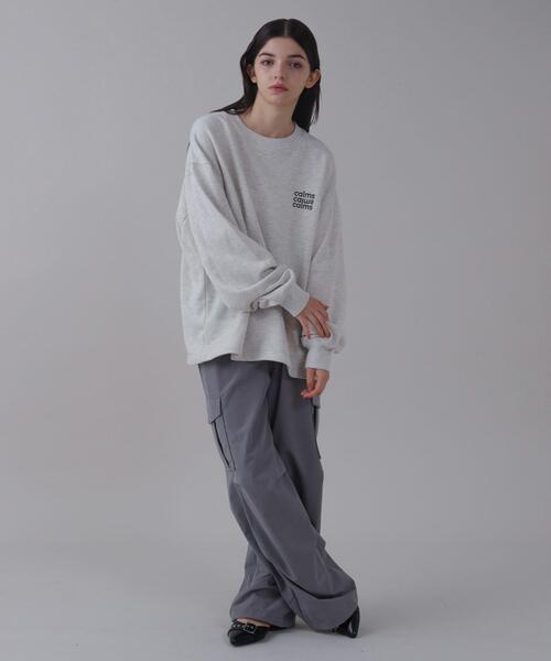 BROWNY（ブラウニー）の「BROWNY/【26年春夏新作】ショートドロストワンポイント刺繍プルオーバー（スウェット・メンズ・杢グレー/ブラック/ネイビー・LARGE/MEDIUM）」の6枚目の写真