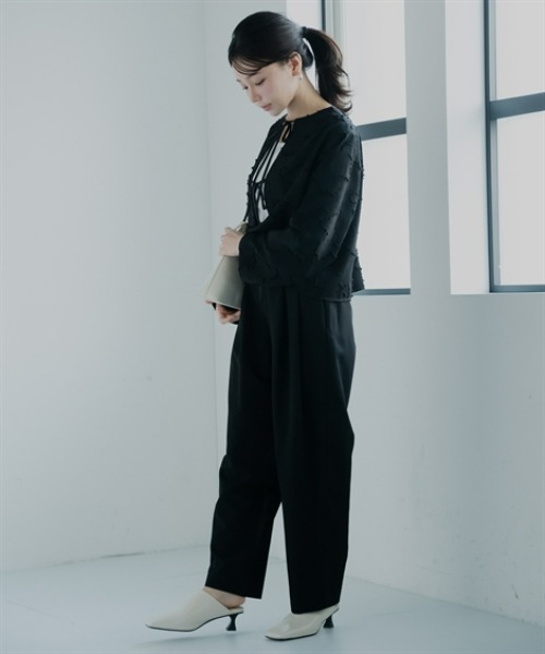 Petitjo(プッチージョ)の「小さいサイズ ジャガードブラウス 低身長さん・小柄女性(シャツ/ブラウス・レディース・ブラック/アイボリー・PL/PM/PS/PSS)」の12枚目の写真