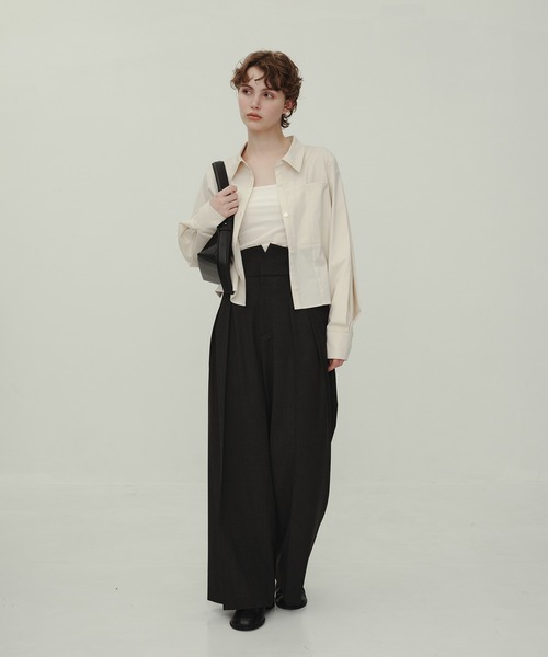 CITY TOKYO（シティトウキョウ）の「Leather Shoulder Bag/レザーショルダーバッグ/横長バッグ/ハンドバッグ（ショルダーバッグ・レディース・ブラック/ブラウン/ホワイト・FREE）」の10枚目の写真