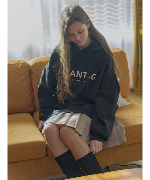 AVANT-G(アバン)の「ロゴフードロングTシャツ - ブラック(裏起毛)(パーカー・レディース・ブラック/チャコール・FREE)」の7枚目の写真