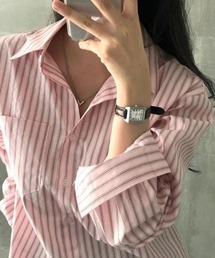 SHEPP | 【26年春新作】ストライプオーバーサイズシャツブラウス(シャツ/ブラウス)