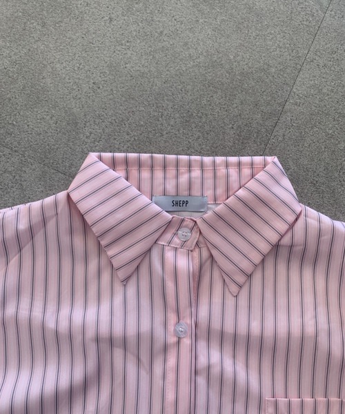 SHEPP（シープ）の「【26年春新作】ストライプオーバーサイズシャツブラウス（シャツ/ブラウス・レディース・ブルー/ピンク・L/M）」の21枚目の写真