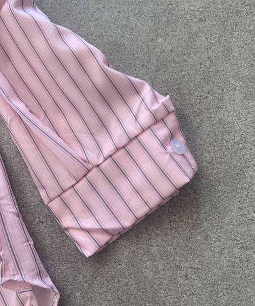 SHEPP（シープ）の「【26年春新作】ストライプオーバーサイズシャツブラウス（シャツ/ブラウス・レディース・ブルー/ピンク・L/M）」の22枚目の写真