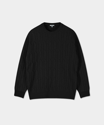 BIRBANTE（ビルバンテ）の「ソフトウォッシャブルケーブルラウンドニット - ブラック（ニット/セーター）」