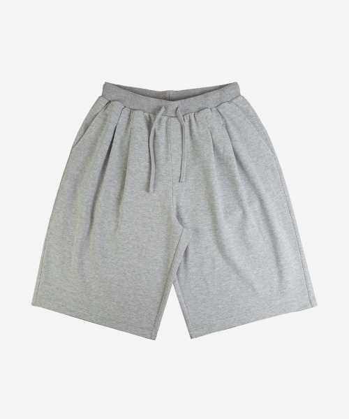 ALEXNAIDEN(アレックスエンエイデン)の「ツーピンタックワイドバミューダハーフパンツ(メランジグレー)(その他パンツ・レディース・グレー・MEDIUM/LARGE/X-LARGE)」の1枚目の写真