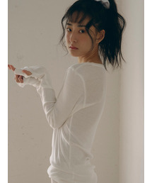 SOOPUI（スープイ）の「Breeze organic cotton long tee in ivory（Tシャツ/カットソー）」