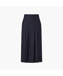 KUME（クメ）の「Wool Blend Side Button Skirt, Navy Stripe（スカート）」