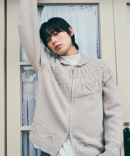 WEDNESDAY OASIS(ウェンズデーオアシス)の「コウィチャン シェルパ ウールニット ジップアップ_BEIGE(WC25-KN77)(カーディガン/ボレロ・メンズ・Beige・MEDIUM/LARGE)」の3枚目の写真