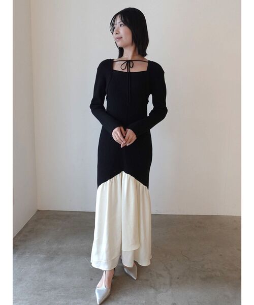 LAGUNAMOON(ラグナムーン)の「ボレロレイヤードニットドッキングワンピース(ワンピース・レディース・ベージュ/ブラック・MEDIUM/SMALL)」の10枚目の写真