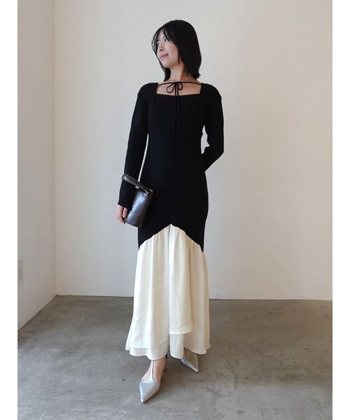 LAGUNAMOON(ラグナムーン)の「ボレロレイヤードニットドッキングワンピース(ワンピース・レディース・ベージュ/ブラック・MEDIUM/SMALL)」の11枚目の写真