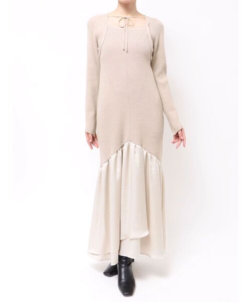 LAGUNAMOON(ラグナムーン)の「ボレロレイヤードニットドッキングワンピース(ワンピース・レディース・ベージュ/ブラック・MEDIUM/SMALL)」の22枚目の写真