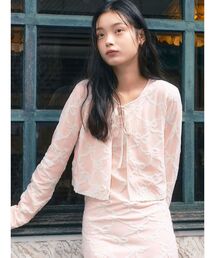 CALNAMUR | リボンジャガードカーディガン(カーディガン/ボレロ)