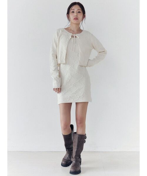 CALNAMUR（カルナムール）の「リボンジャガードカーディガン（カーディガン/ボレロ・レディース・ライトブルー/ピンク/アイボリー・FREE）」の19枚目の写真