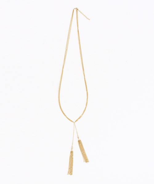 GLOBAL WORK(グローバルワーク)の「チェーンロングネックレス/710916(ネックレス・レディース・ライトイエロー/その他/イエロー系その他・FREE)」の2枚目の写真