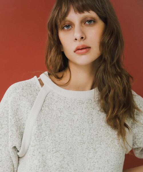 LAATO（ラート）の「jacquard shortsleeve knit（ニット/セーター・レディース・ダークグレー/ライトブラウン/ブラウン・FREE）」の17枚目の写真
