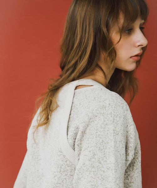 LAATO（ラート）の「jacquard shortsleeve knit（ニット/セーター・レディース・ダークグレー/ライトブラウン/ブラウン・FREE）」の18枚目の写真