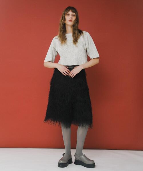 LAATO（ラート）の「jacquard shortsleeve knit（ニット/セーター・レディース・ダークグレー/ライトブラウン/ブラウン・FREE）」の19枚目の写真