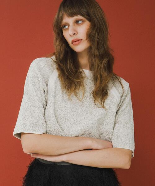 LAATO（ラート）の「jacquard shortsleeve knit（ニット/セーター・レディース・ダークグレー/ライトブラウン/ブラウン・FREE）」の20枚目の写真