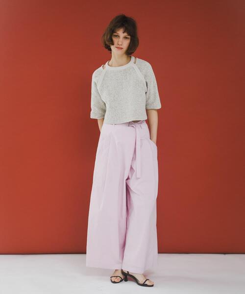 LAATO(ラート)の「jacquard shortsleeve knit(ニット/セーター・レディース・ダークグレー/ライトブラウン/ブラウン・FREE)」の4枚目の写真