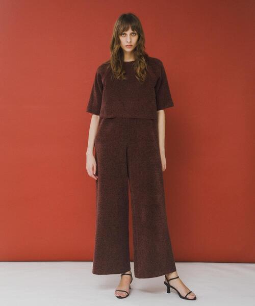 LAATO(ラート)の「jacquard shortsleeve knit(ニット/セーター・レディース・ダークグレー/ライトブラウン/ブラウン・FREE)」の9枚目の写真