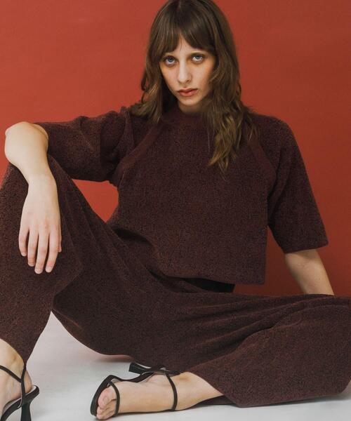 LAATO(ラート)の「jacquard shortsleeve knit(ニット/セーター・レディース・ダークグレー/ライトブラウン/ブラウン・FREE)」の10枚目の写真