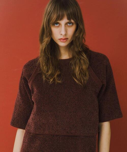 LAATO(ラート)の「jacquard shortsleeve knit(ニット/セーター・レディース・ダークグレー/ライトブラウン/ブラウン・FREE)」の11枚目の写真