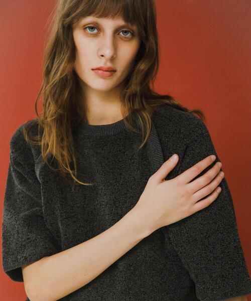 LAATO（ラート）の「jacquard shortsleeve knit（ニット/セーター・レディース・ダークグレー/ライトブラウン/ブラウン・FREE）」の9枚目の写真