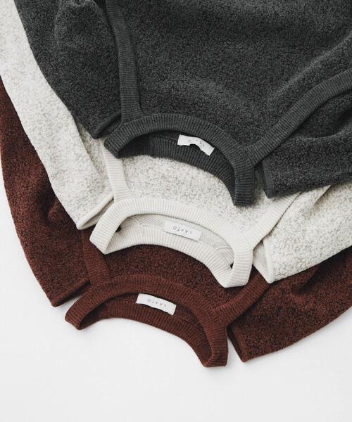 LAATO（ラート）の「jacquard shortsleeve knit（ニット/セーター・レディース・ダークグレー/ライトブラウン/ブラウン・FREE）」の13枚目の写真