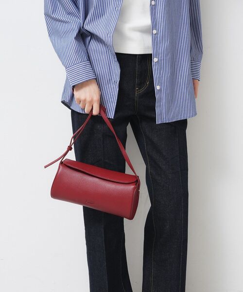 Dessin（デッサン）の「【軽量】本革バレル型ショルダーバッグ（ショルダーバッグ・レディース・レッド系1/ブラック・00）」の5枚目の写真
