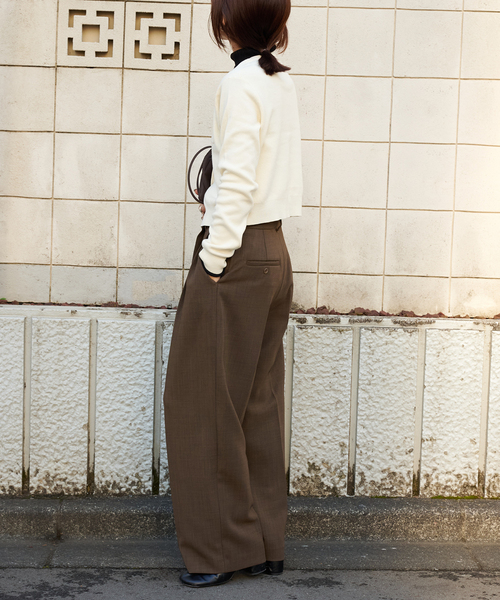 OUTDOOR PRODUCTS（アウトドアプロダクツ）の「ツイルアシンメトリータックパンツ（スラックス・レディース・ブラック/ブラウン・36/38）」の18枚目の写真