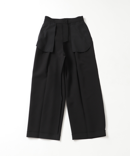 OUTDOOR PRODUCTS（アウトドアプロダクツ）の「ツイルアシンメトリータックパンツ（スラックス・レディース・ブラック/ブラウン・36/38）」の3枚目の写真