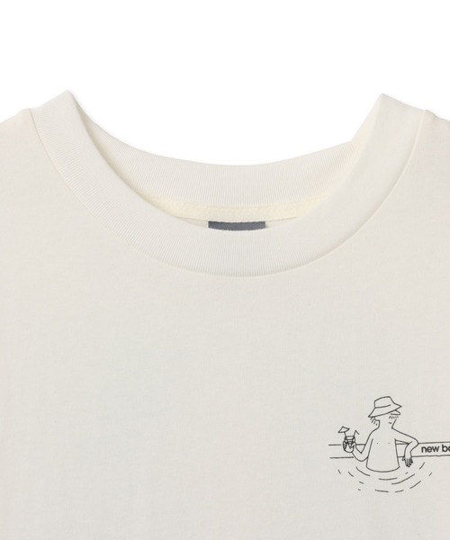 NEW BALANCE（ニューバランス）の「New Balance Fountain T-Shirt / ニューバランス ファウンテンTシャツ（Tシャツ/カットソー・メンズ・ホワイト/ネイビー・M/L/XL）」の4枚目の写真