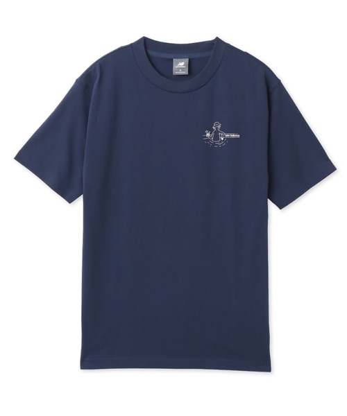 NEW BALANCE（ニューバランス）の「New Balance Fountain T-Shirt / ニューバランス ファウンテンTシャツ（Tシャツ/カットソー・メンズ・ホワイト/ネイビー・M/L/XL）」の7枚目の写真