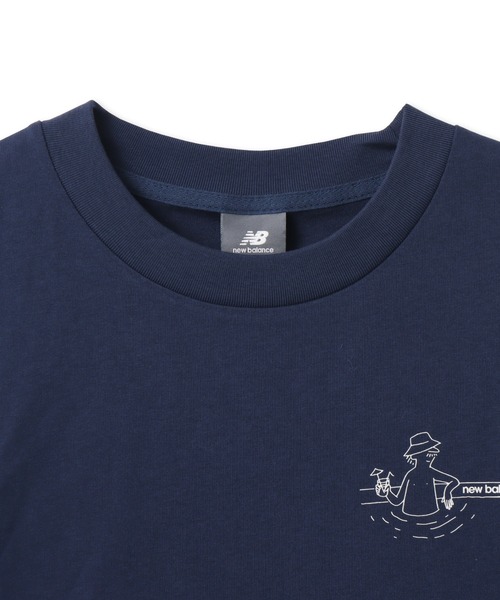 NEW BALANCE（ニューバランス）の「New Balance Fountain T-Shirt / ニューバランス ファウンテンTシャツ（Tシャツ/カットソー・メンズ・ホワイト/ネイビー・M/L/XL）」の8枚目の写真