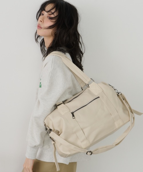 Unitage（ユニテージ）の「2wayボストントートバッグ/トラベルボストンバッグ【select item】（ボストンバッグ・レディース・ブラック/アイボリー・FREE）」の6枚目の写真