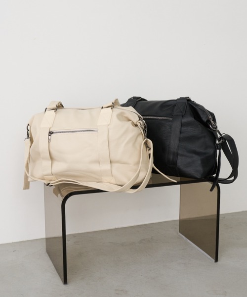 Unitage（ユニテージ）の「2wayボストントートバッグ/トラベルボストンバッグ【select item】（ボストンバッグ・レディース・ブラック/アイボリー・FREE）」の3枚目の写真