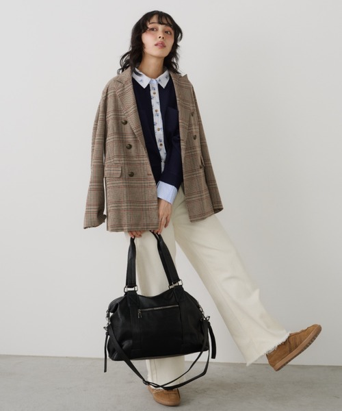 Unitage（ユニテージ）の「2wayボストントートバッグ/トラベルボストンバッグ【select item】（ボストンバッグ・レディース・ブラック/アイボリー・FREE）」の14枚目の写真