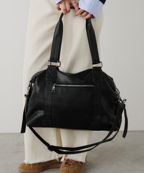 Unitage（ユニテージ）の「2wayボストントートバッグ/トラベルボストンバッグ【select item】（ボストンバッグ・レディース・ブラック/アイボリー・FREE）」の11枚目の写真