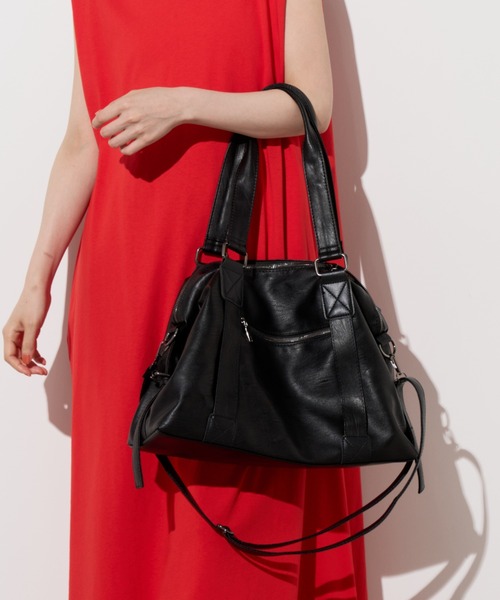Unitage(ユニテージ)の「2wayボストントートバッグ/トラベルボストンバッグ【select item】(ボストンバッグ・レディース・ブラック/アイボリー・FREE)」の16枚目の写真
