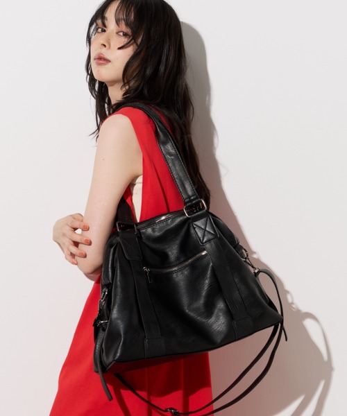 Unitage(ユニテージ)の「2wayボストントートバッグ/トラベルボストンバッグ【select item】(ボストンバッグ・レディース・ブラック/アイボリー・FREE)」の18枚目の写真