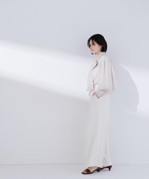 NATURAL BEAUTY BASIC(ナチュラルビューティーベーシック)の「◇メタルポイントワイドパンツ(その他パンツ・レディース・チャコールグレー/オフホワイト/ライトグリーン・MEDIUM/P/S)」の5枚目の写真