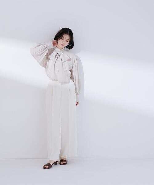 NATURAL BEAUTY BASIC(ナチュラルビューティーベーシック)の「◇メタルポイントワイドパンツ(その他パンツ・レディース・チャコールグレー/オフホワイト/ライトグリーン・MEDIUM/P/S)」の6枚目の写真