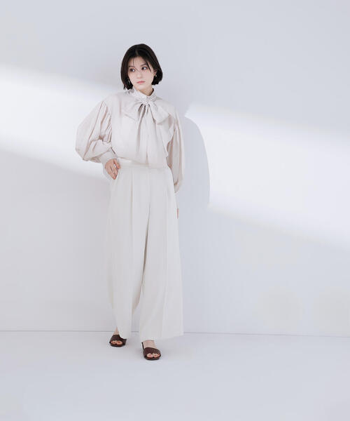NATURAL BEAUTY BASIC(ナチュラルビューティーベーシック)の「◇メタルポイントワイドパンツ(その他パンツ・レディース・チャコールグレー/オフホワイト/ライトグリーン・MEDIUM/P/S)」の7枚目の写真