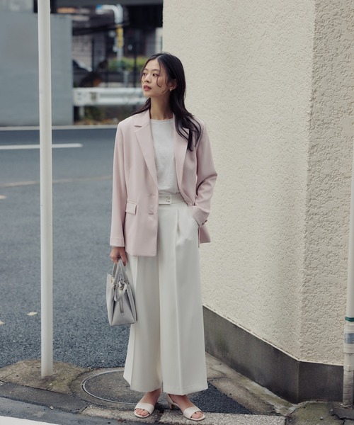 NATURAL BEAUTY BASIC(ナチュラルビューティーベーシック)の「◇メタルポイントワイドパンツ(その他パンツ・レディース・チャコールグレー/オフホワイト/ライトグリーン・MEDIUM/P/S)」の2枚目の写真