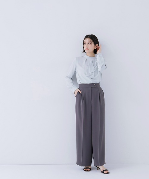 NATURAL BEAUTY BASIC(ナチュラルビューティーベーシック)の「◇メタルポイントワイドパンツ(その他パンツ・レディース・チャコールグレー/オフホワイト/ライトグリーン・MEDIUM/P/S)」の16枚目の写真