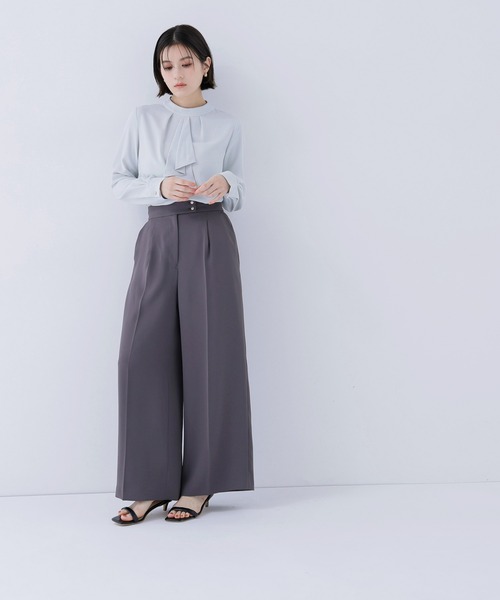 NATURAL BEAUTY BASIC(ナチュラルビューティーベーシック)の「◇メタルポイントワイドパンツ(その他パンツ・レディース・チャコールグレー/オフホワイト/ライトグリーン・MEDIUM/P/S)」の17枚目の写真